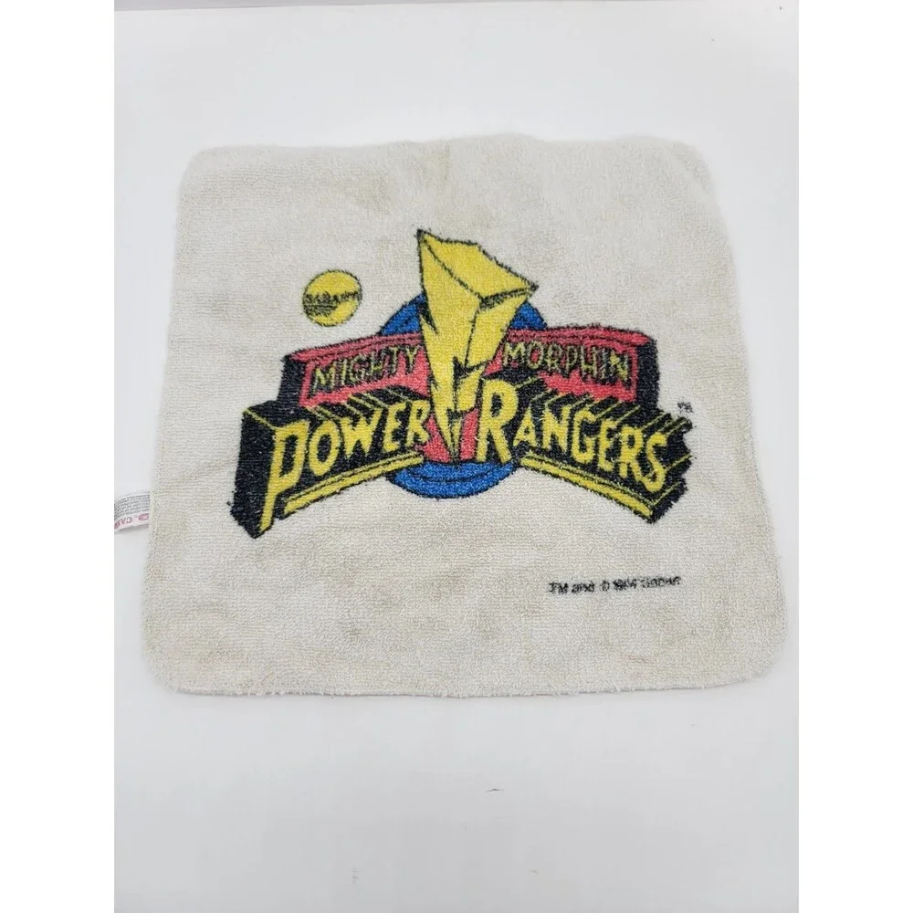 Vintage Mighty Morphin Power Rangers Washcloth 90's Used